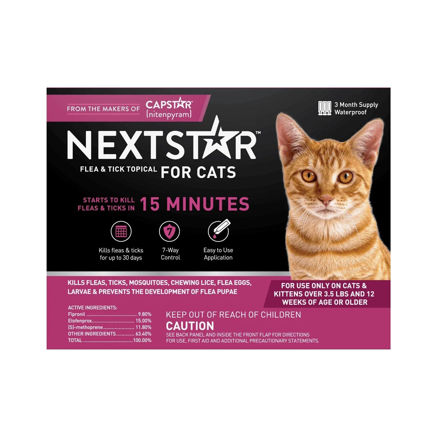 Capstar Nextstar Flea & Tick Topical for Cats, 3-Months