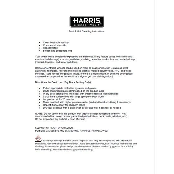 Harris 30% Industrial Strength White Vinegar, 128-Oz Bottle