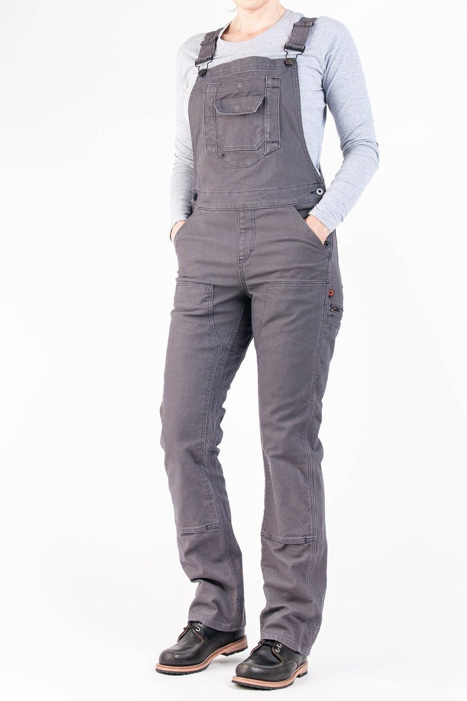 Women's Freshley Overall in Gray Stretch Canvas