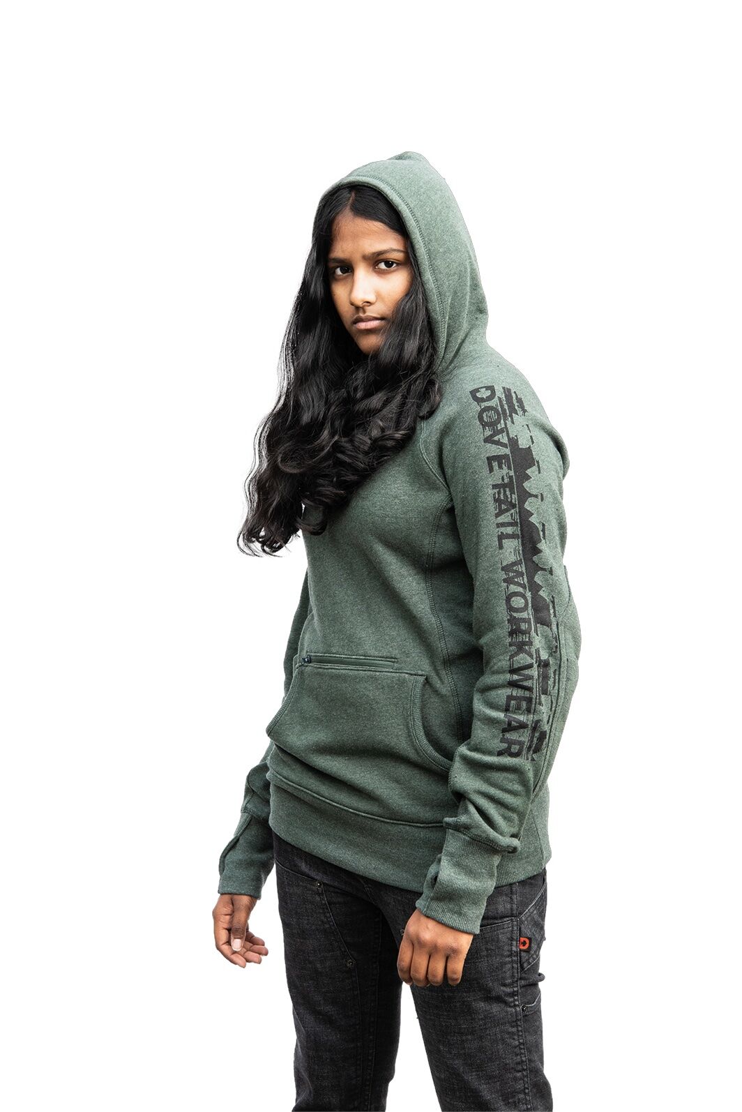 Dovetail Work Wear Women's Anna Pullover Hoodie in Forest