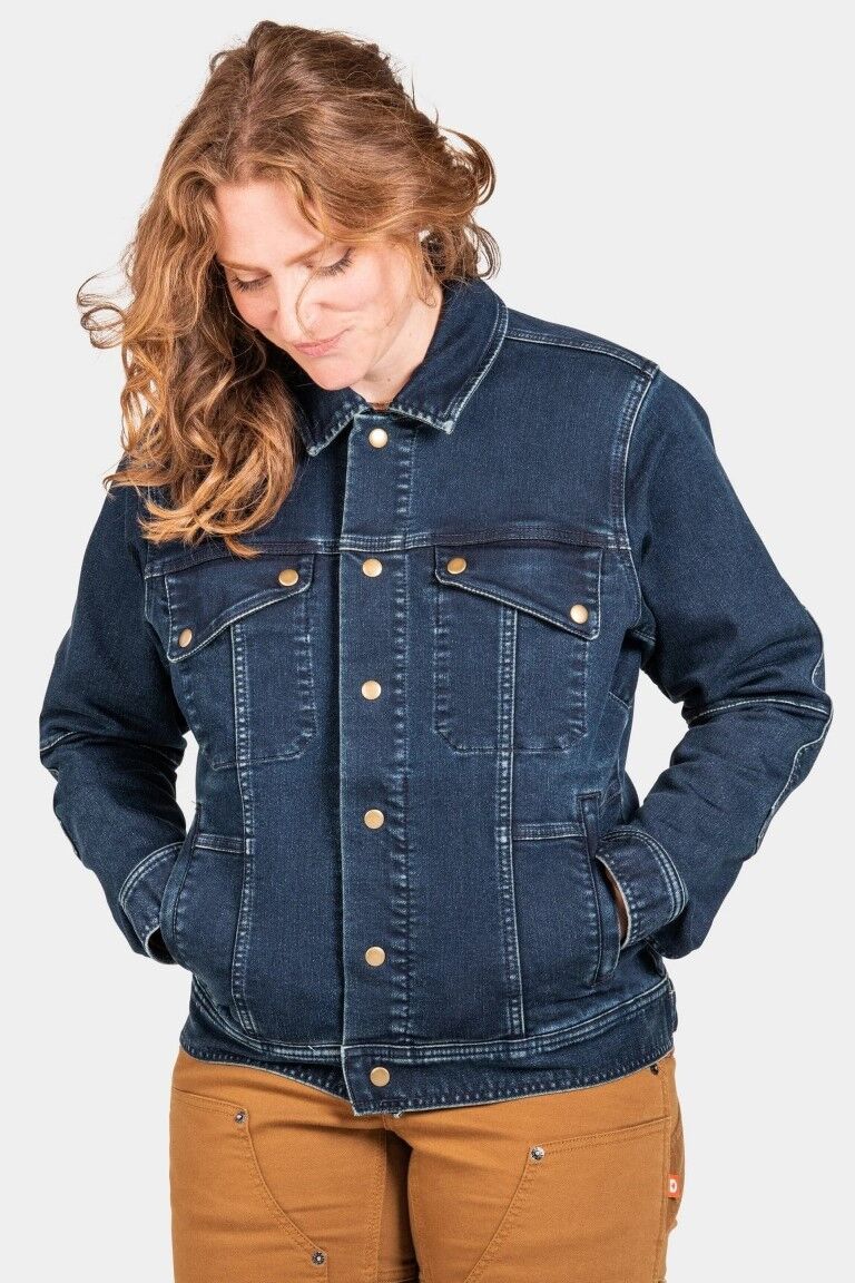 Dovetail Workwear Women's Thermal Trucker Jacket in Indigo
