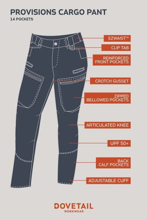 Dovetail Workwear Women's Provisions Ultralight Ripstop Cargo Pant in Black