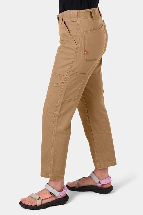 Dovetail Workwear Women's Range Lightweight Denim Crop Pant in Sawdust Brown