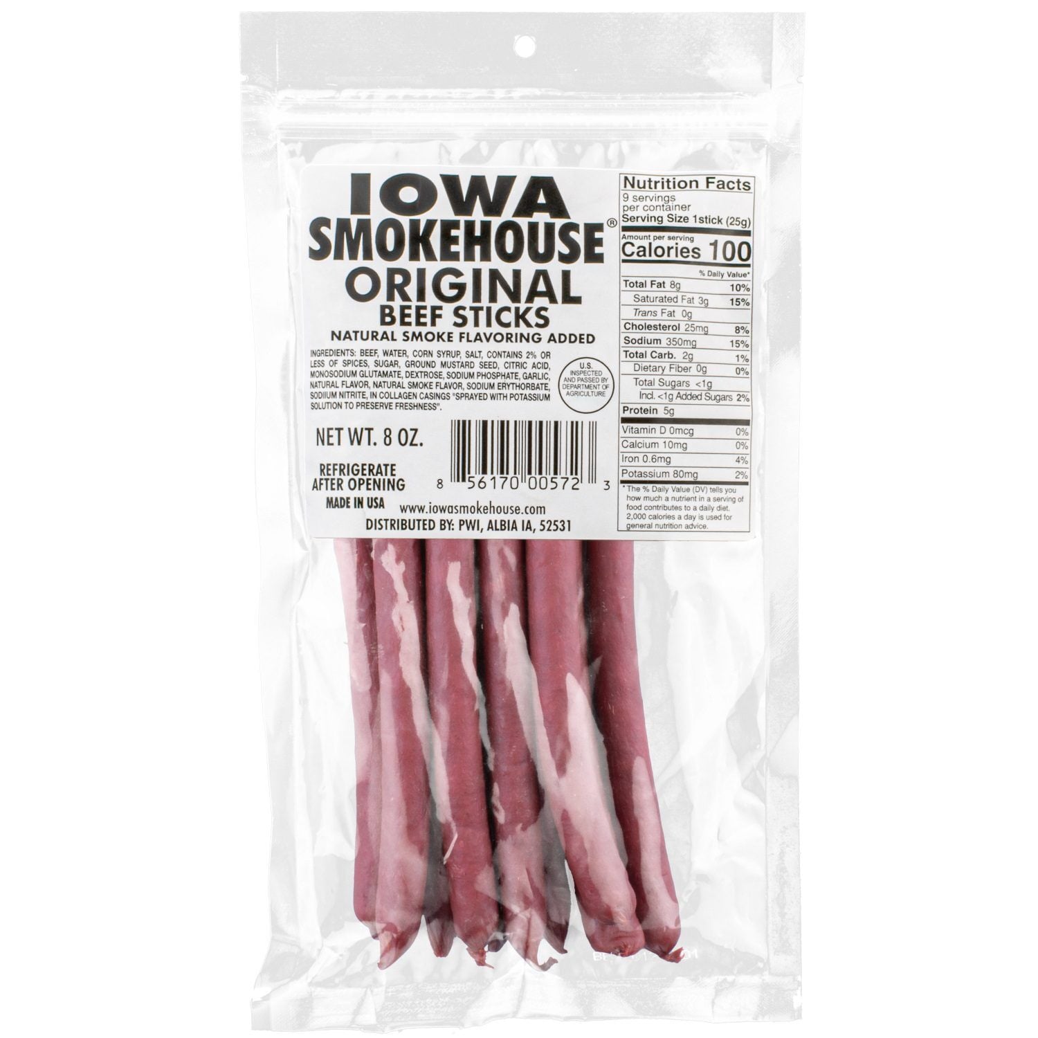 Iowa Smokehouse Original Beef Sticks, 8-Oz