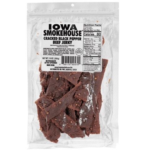Iowa Smokehouse Cracked Black Pepper Beef Jerky, 10-Oz