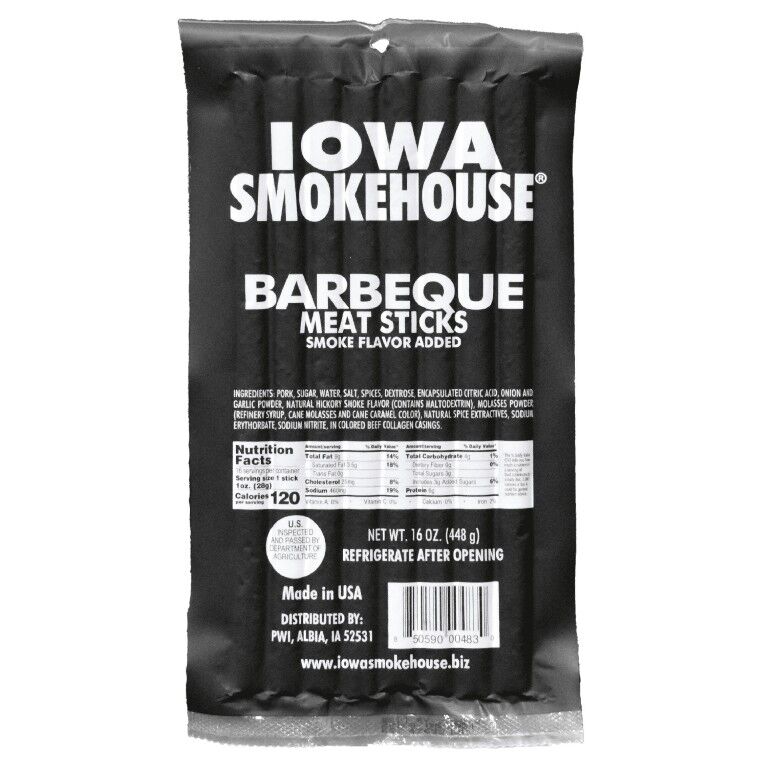 Iowa Smokehouse BBQ Meat Sticks, 16-Oz