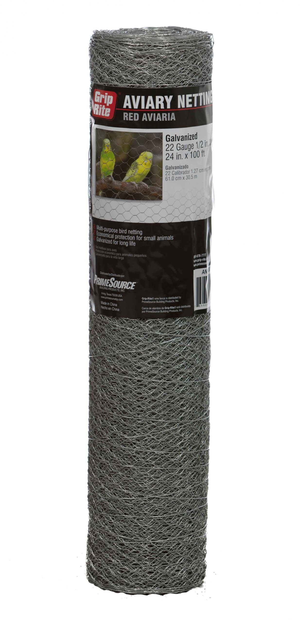 Grip-Rite Galvanized 22 Gauge Aviary Netting, 1/2-In X 24-In X 25-Ft