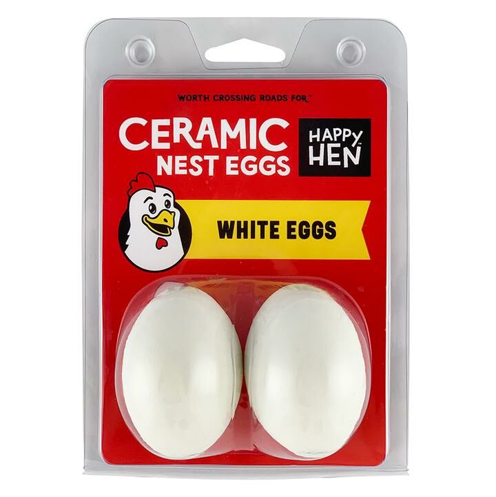Happy Hen White Ceramic Nest Eggs, 2-Pk