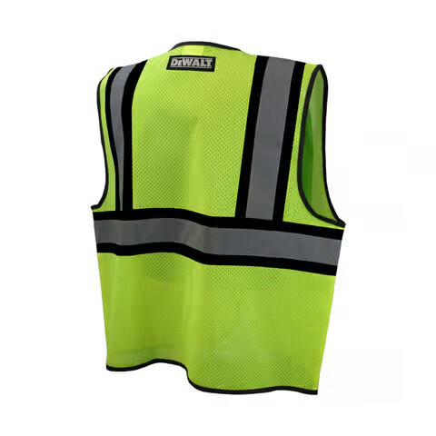 DEWALT Men's Class 2 Contrasting Trim Economy Mesh Vest in Hi-Vis Green, Medium