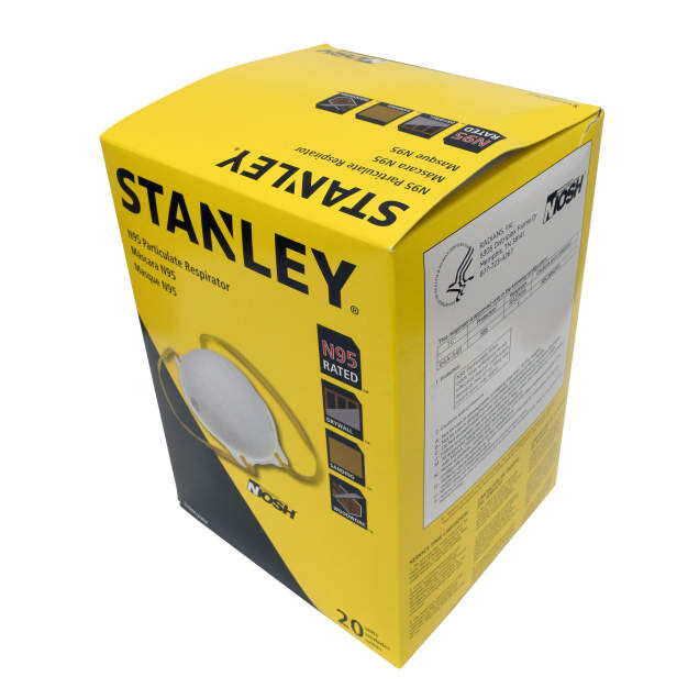 Stanley N95 Particulate Respirator, 20-Pk Box