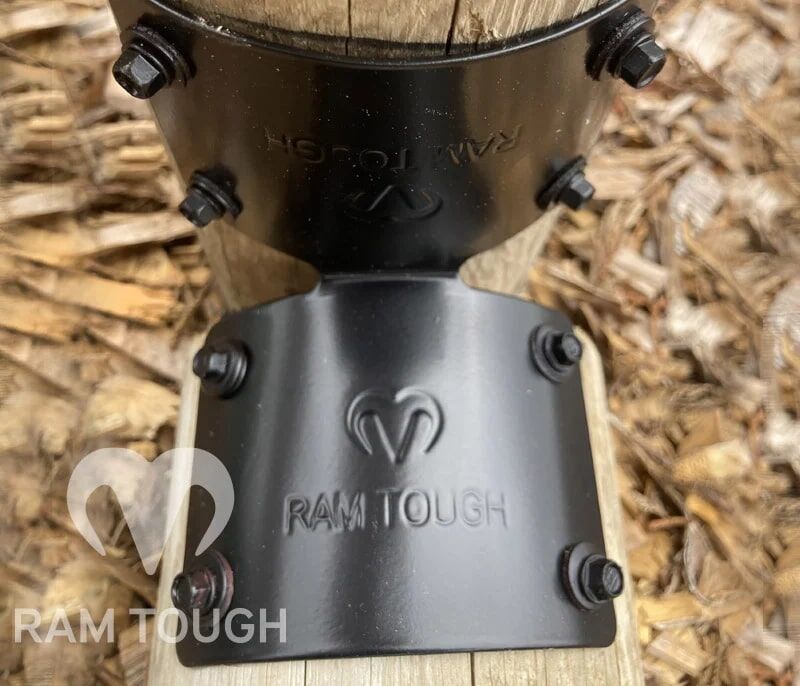 Ram Tough Post Fence Brackets, 3 3/8-In X 2 3/4-In