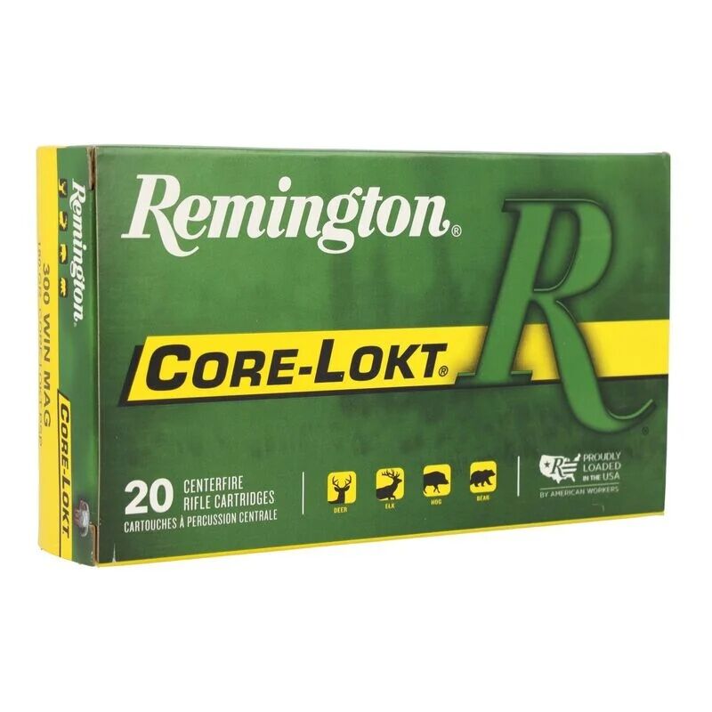 Remington Core-Lokt 300 Win Mag 180 Grain Pointed Soft Point Core Ammunition, 20-Rd