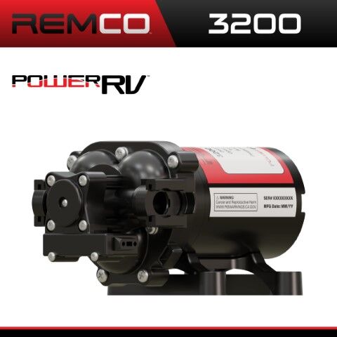 Remco Power RV 3200 Fresh Water Pump, 12-V, 3.2-GPM, 45-PSI, 3/4-In QA Port