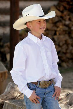 Cinch Boy's Solid Button Down Western Shirt