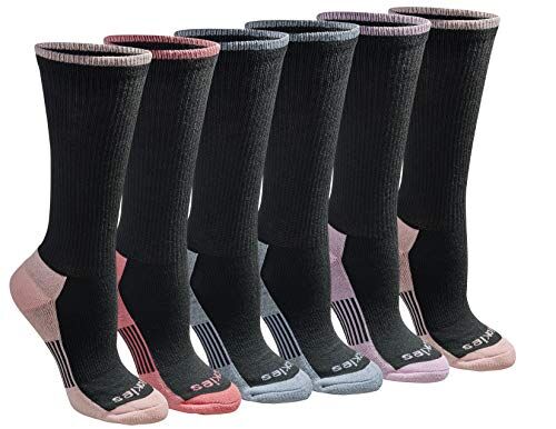 Dickies Women's Moisture Control Crew Socks 6-Pk in Black