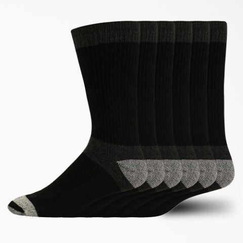 Dickies Men's Max Cushion Crew Socks 6-Pk in Black