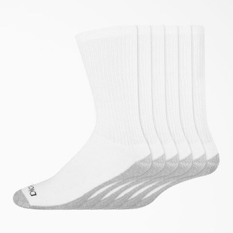 Dickies Men's Work Crew Socks 6-Pk in White