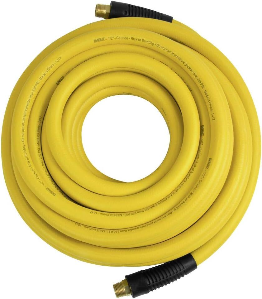 DeWalt Premium Yellow Hybrid Air Hose, 1/2-In x 50-Ft