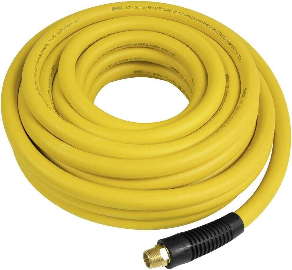 DeWalt Premium Yellow Hybrid Air Hose, 1/2-In x 50-Ft