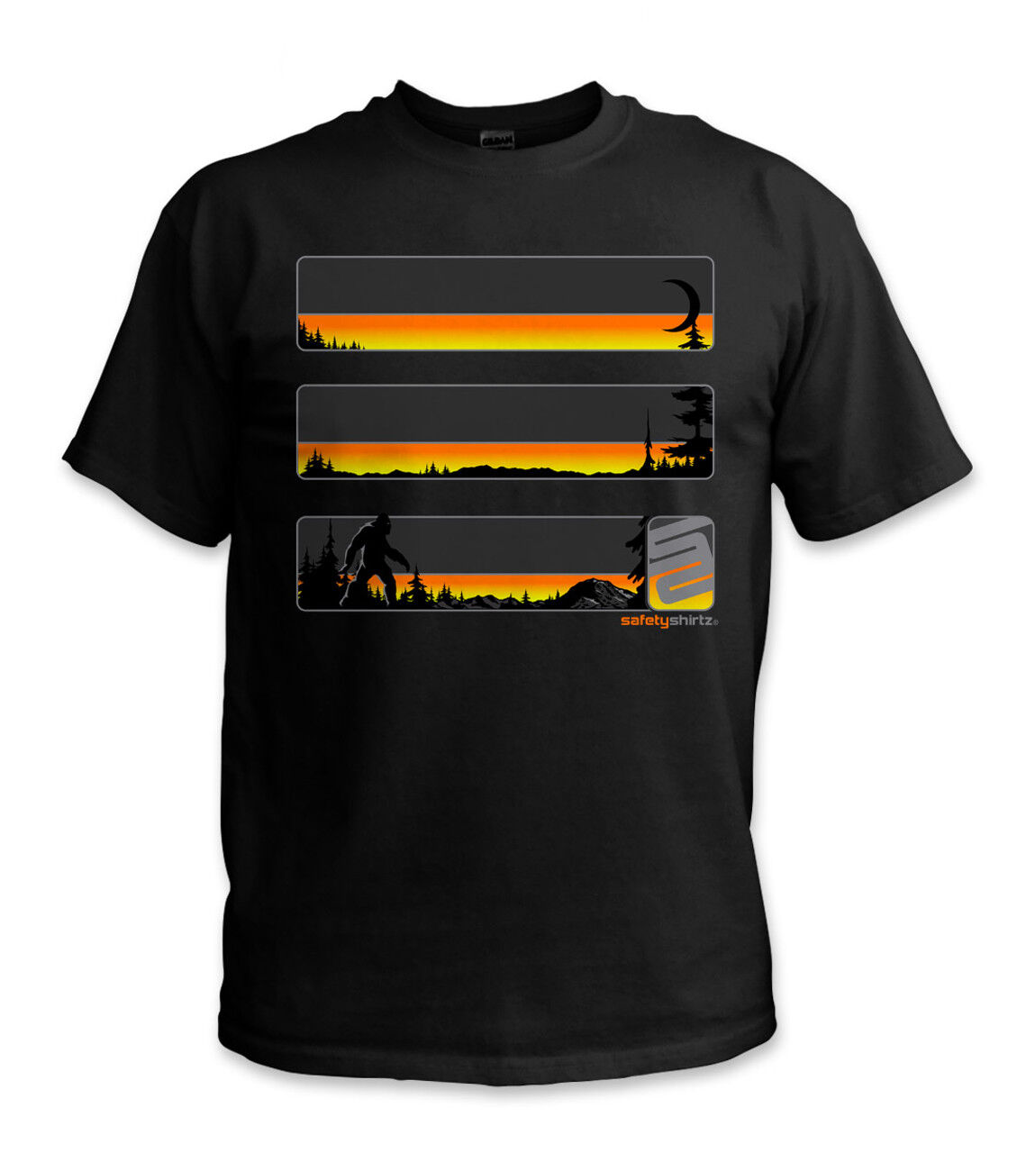 SafetyShirtz Men's Sasquatch Stealth Hi-Vis Safety Stripe T-Shirt