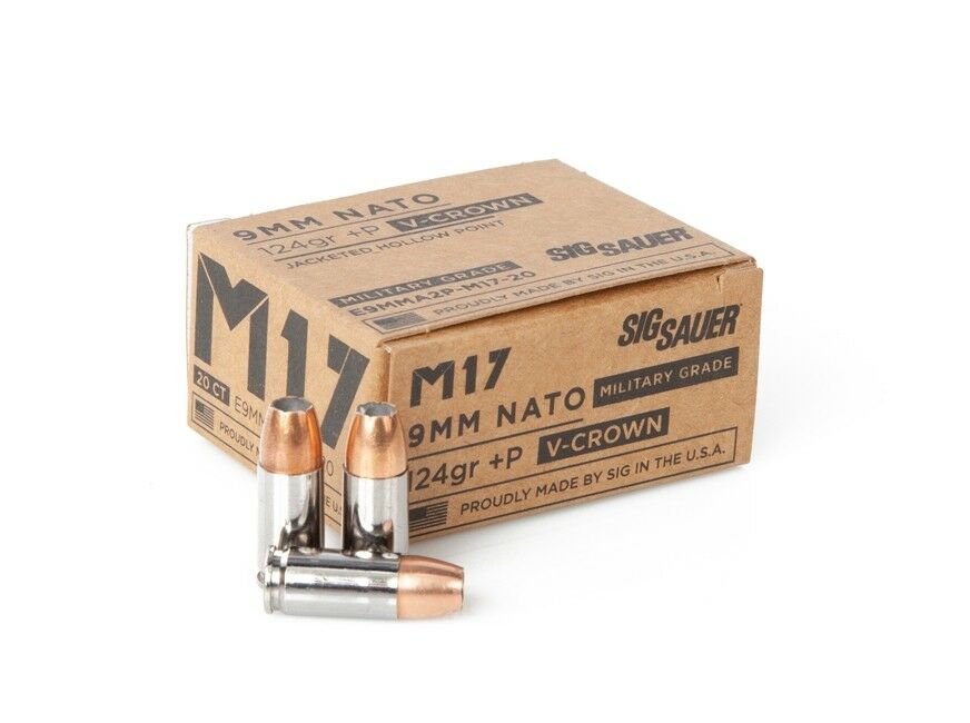 9 mm +P 124 grain Elite V-Crown M17 JHP Box/20