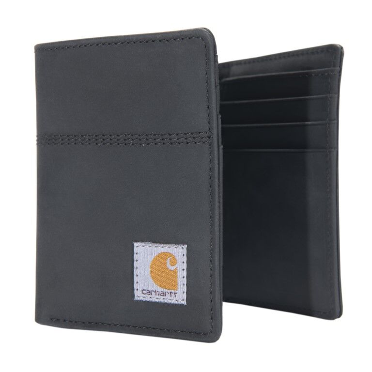 Carhartt Men's Saddle Leather Trifold Wallet in Black