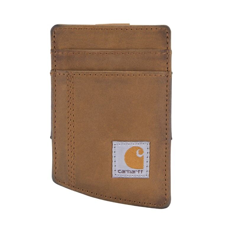 Carhartt Men's Saddle Leather Front Pocket Wallet in Carhartt Brown
