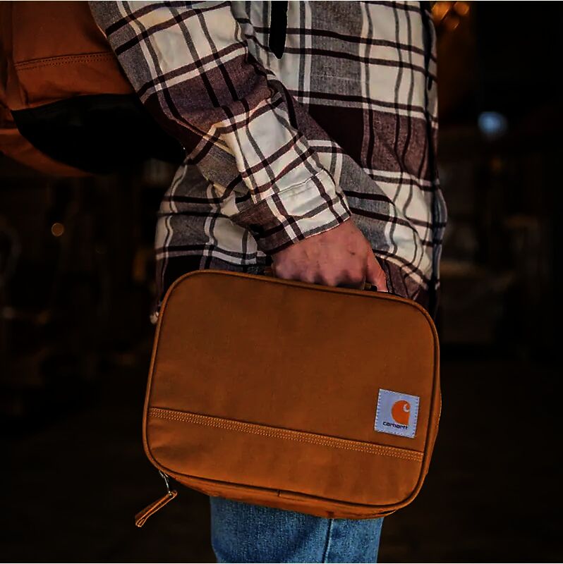 Carhartt Insulated 4 Can Lunch Cooler in Carhartt Brown