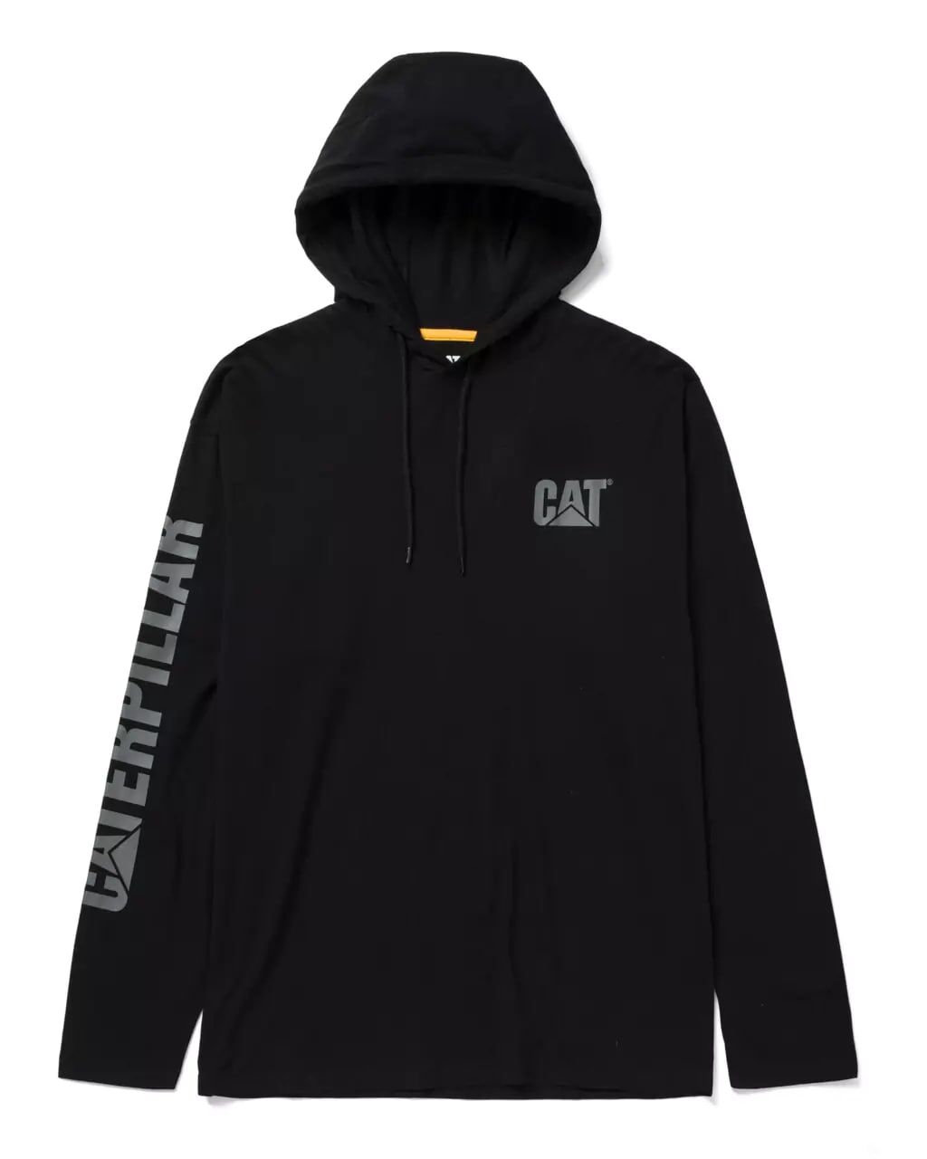 CAT Men's UPF Hooded Banner Long Sleeve T-Shirt in Black