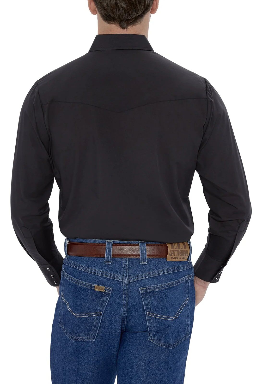 Ely Cattleman Men's Long Sleeve Solid Western Snap Shirt