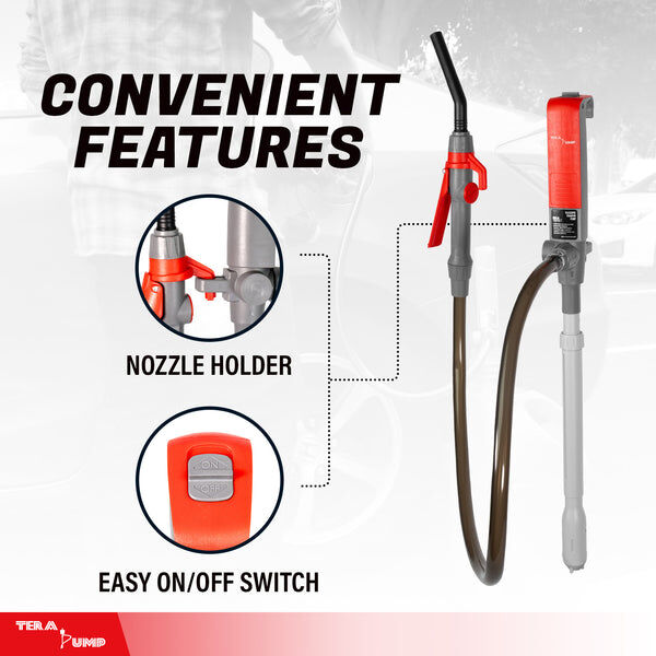 Tera Pump Telescopic Battery Powered Fuel Pump, 2.6-Gpm
