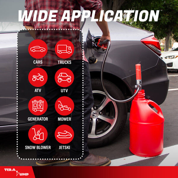 Tera Pump Telescopic Battery Powered Fuel Pump, 2.6-Gpm