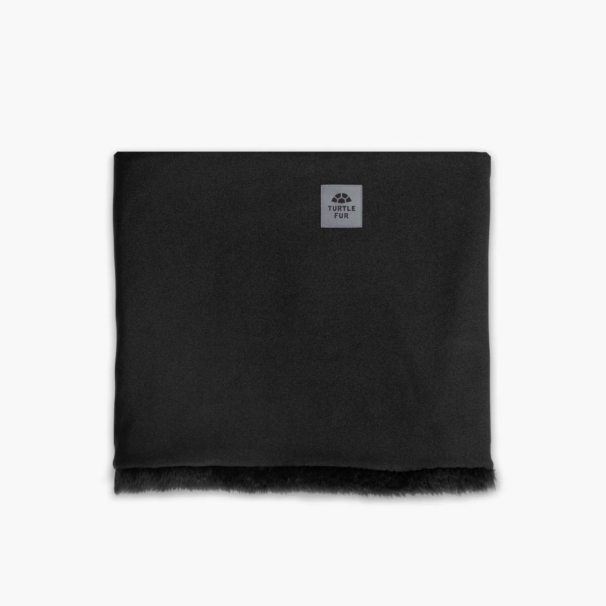 Turtle Fur Plush Lined Neck Warmer in Black