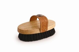 Desert Equestrian Legends Soft Black Horsehair/Poly Small Western-Style Grooming Brush