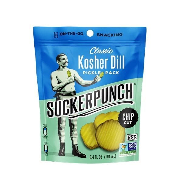 SuckerPunch Pickles Classic Dill Snack Pack, 12-Pk