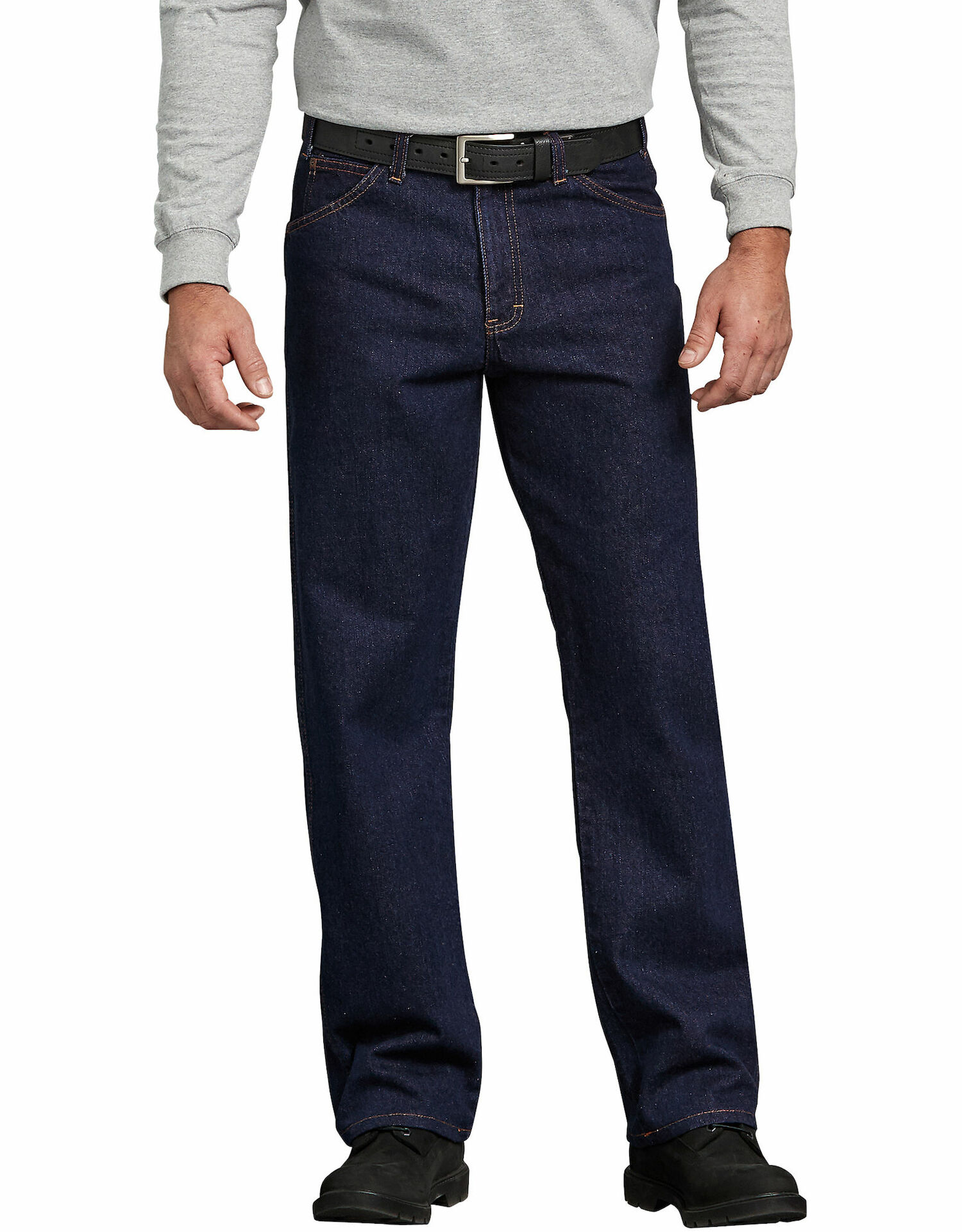 Regular Straight Fit 5-Pocket Denim Jean, Rinsed Indigo Blue
