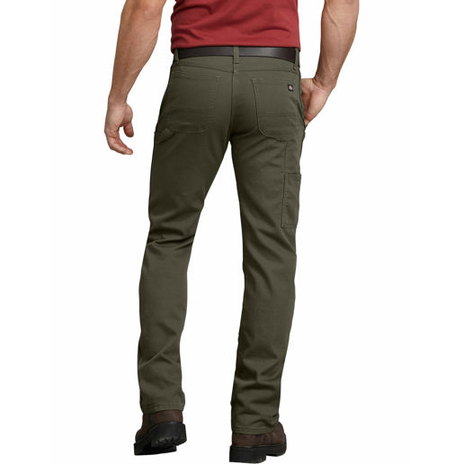 FLEX Regular Fit Straight Leg Tough Max™ Duck Carpenter Pants, Stonewashed Moss Green