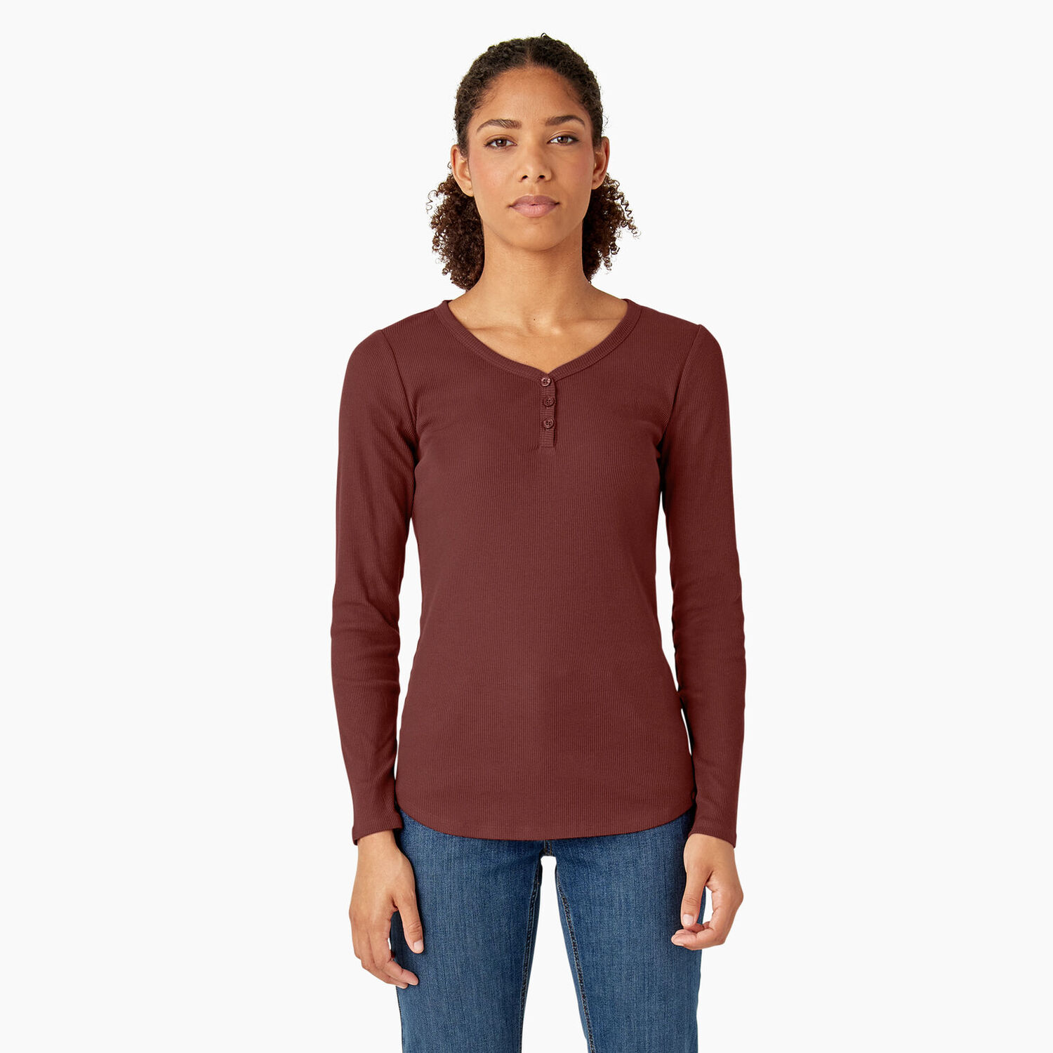 Dickies Women's Long Sleeve Henley Shirt