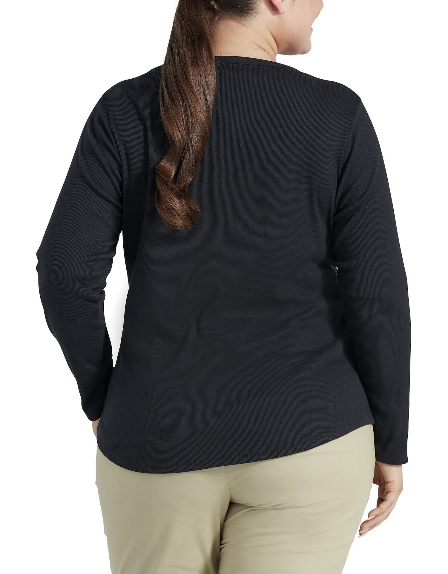Women's Plus Long Sleeve Henley Shirt