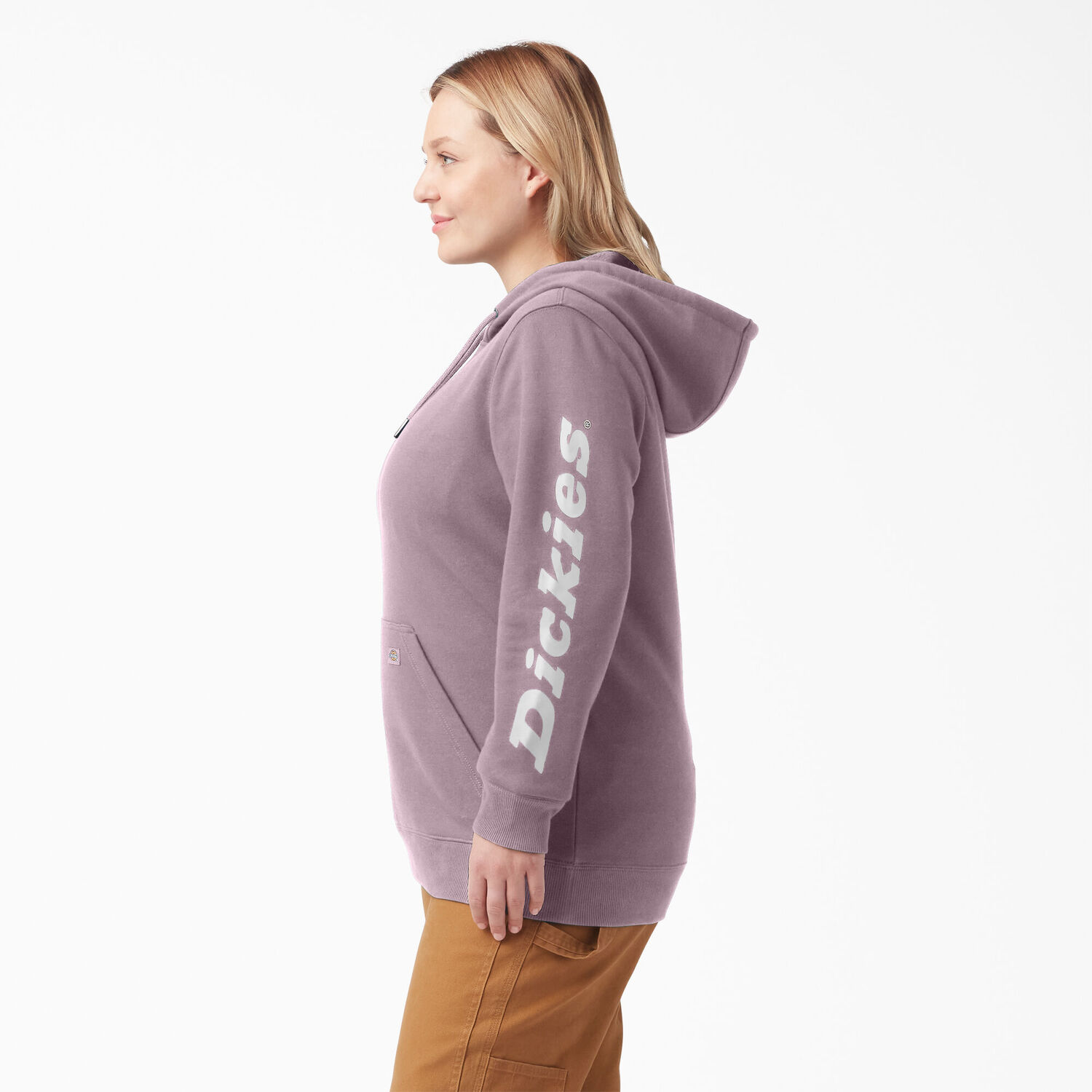 Dickies Women's Plus Water Repellent Sleeve Logo Hoodie in Lilac