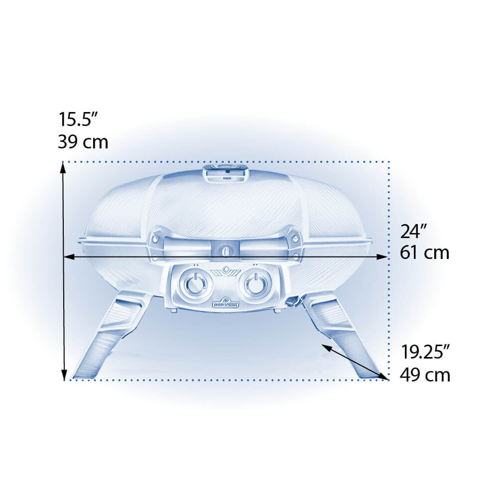 Napoleon TravelQ 285 Blue 2-Burner Portable Propane Grill