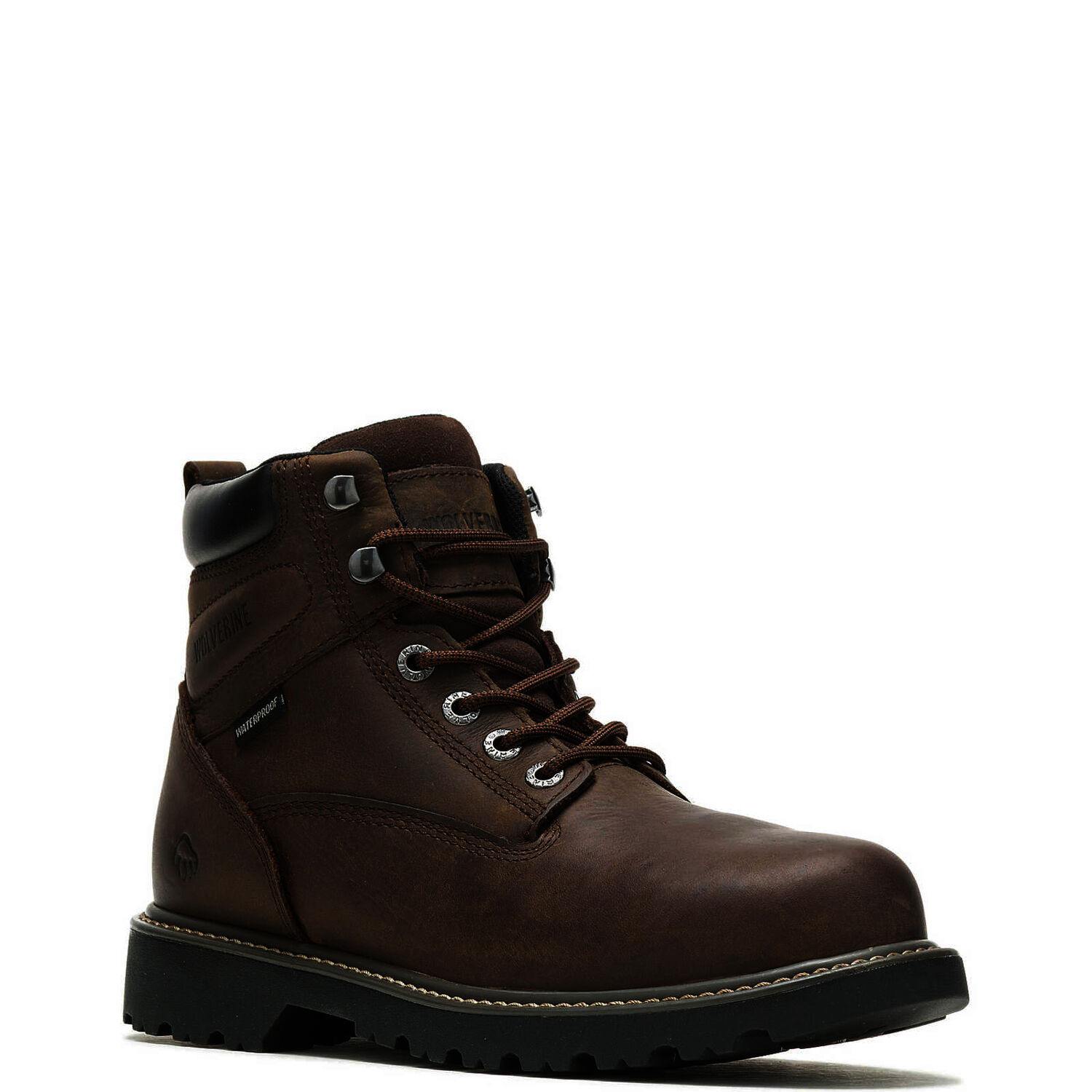 Wolverine Men's Floorhand Waterproof Steel Toe 6-In Work Boot in Dark Brown