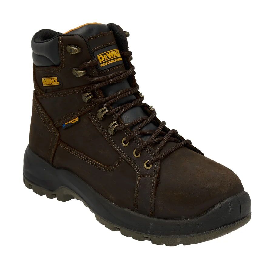 DEWALT Men's Wheeler Waterproof Steel Toe Safety Work Boot in Brown