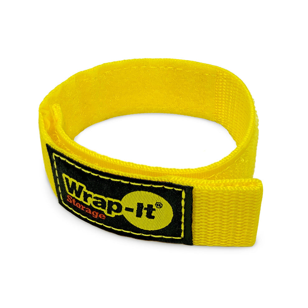 Wrap-It Quick-Straps 12-In Yellow Hook-and-Loop Strap, 3-Pk