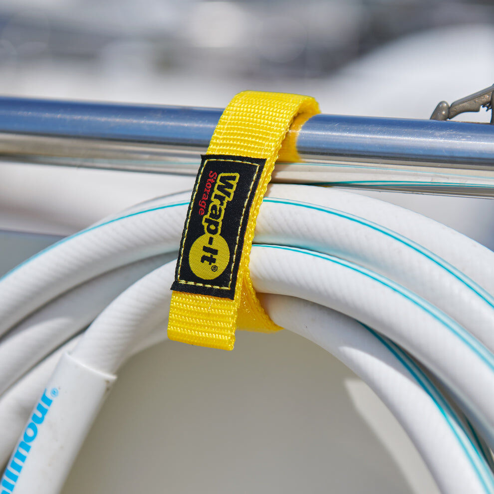 Wrap-It Quick-Straps 12-In Yellow Hook-and-Loop Strap, 3-Pk