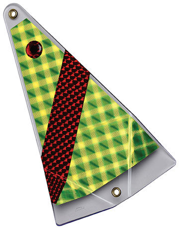 Yakima Bait Big Al’s Fish Flash Tracker Lazer Chartreuse & Red, 8-In