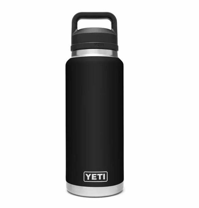 Yeti Rambler Bottle With Chug Cap - Black, 36 oz