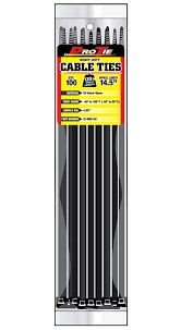 14.6-In Heavy Duty Cable Ties in UV Black, 25-Ct