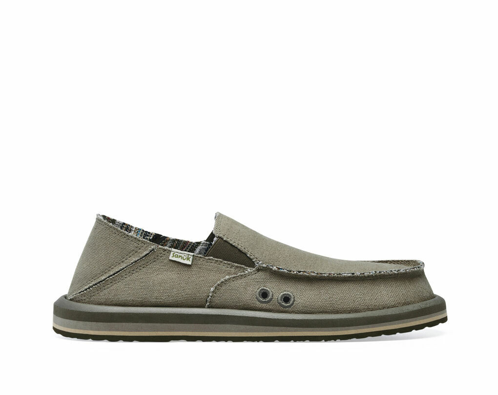 Sanuk Men's Vagabond ST Hemp Sidewalk Surfer in Earth