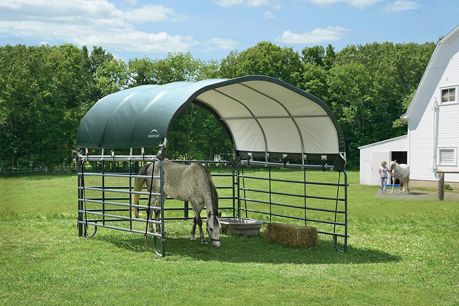12-Ft x 12-Ft Powder Coated Corral Shelter